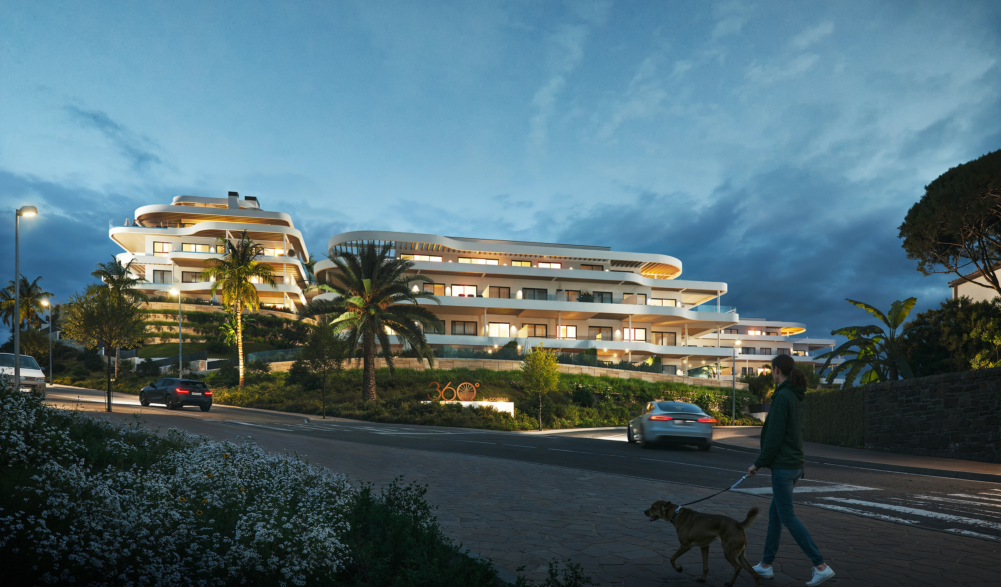 360 Cordia night exterior