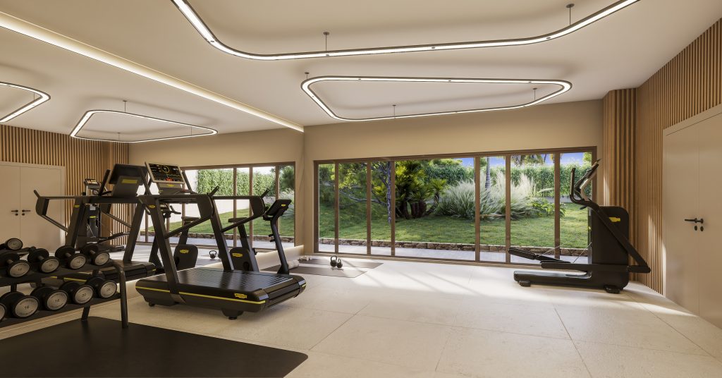 Helvet Green gym with garden views