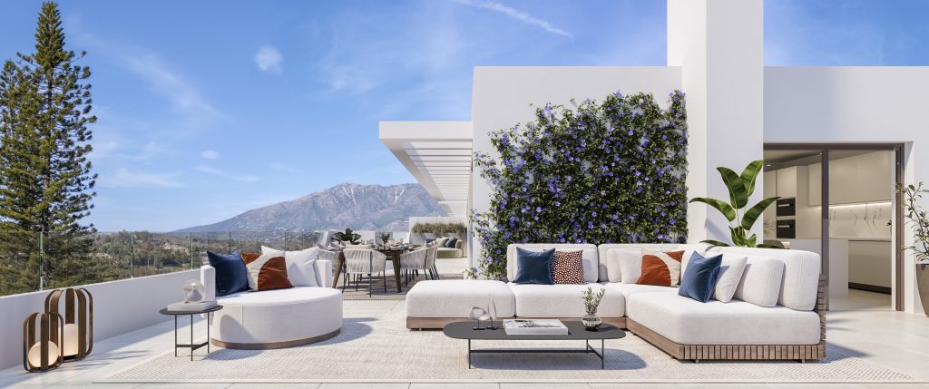 Penthouse terrace with La Concha views