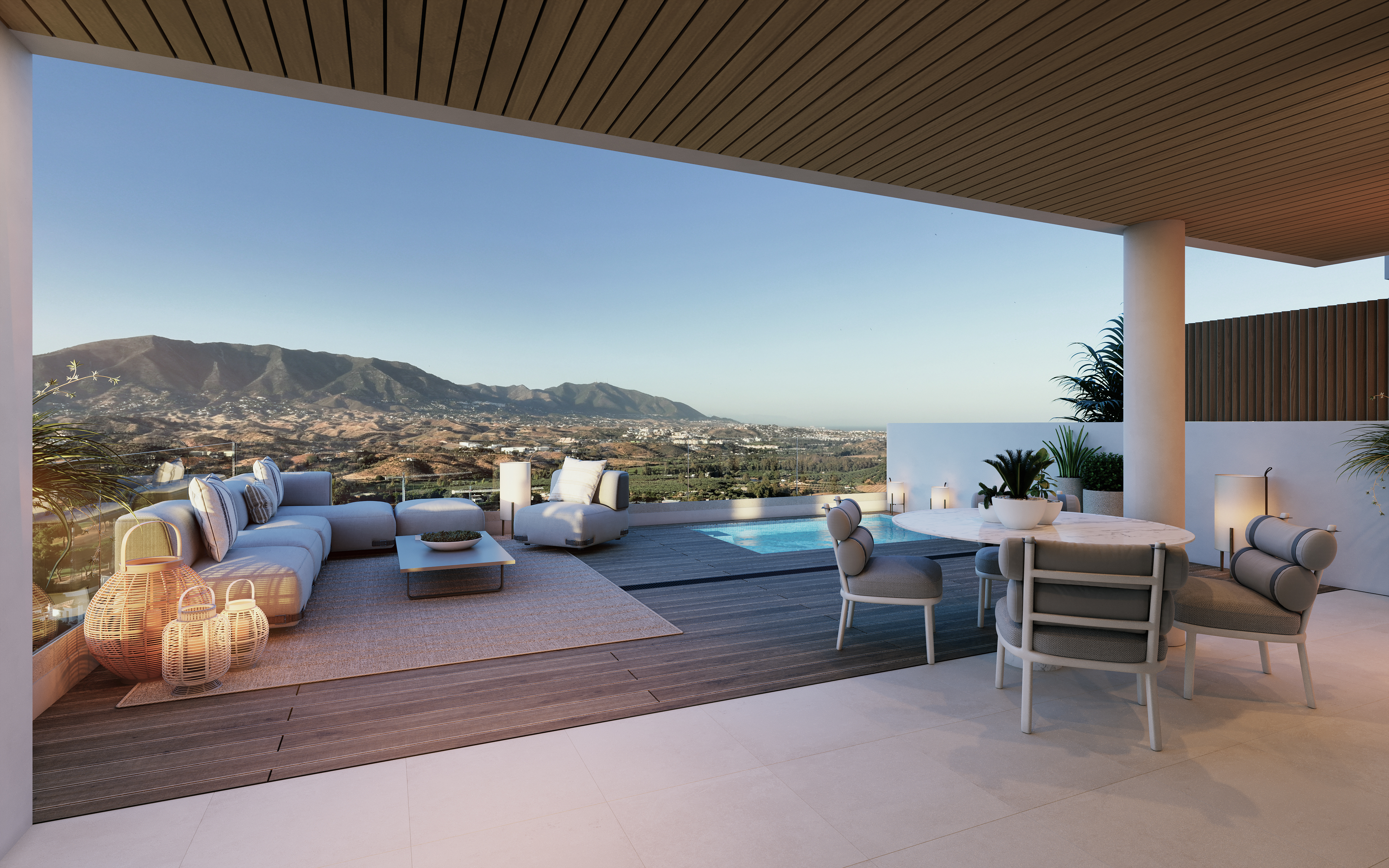 Sunrise Golf terrace at sunset
