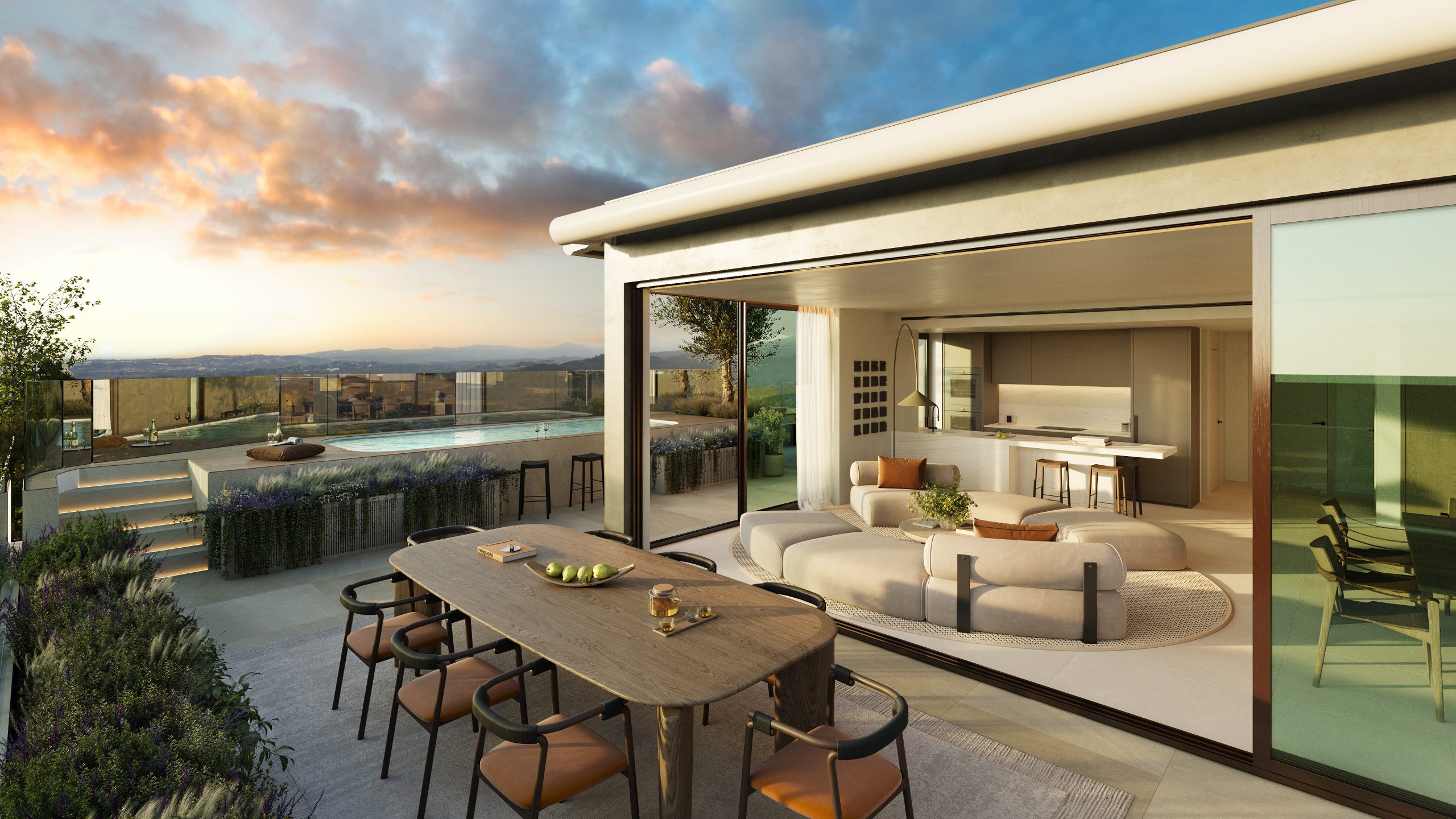Sky penthouse sunset